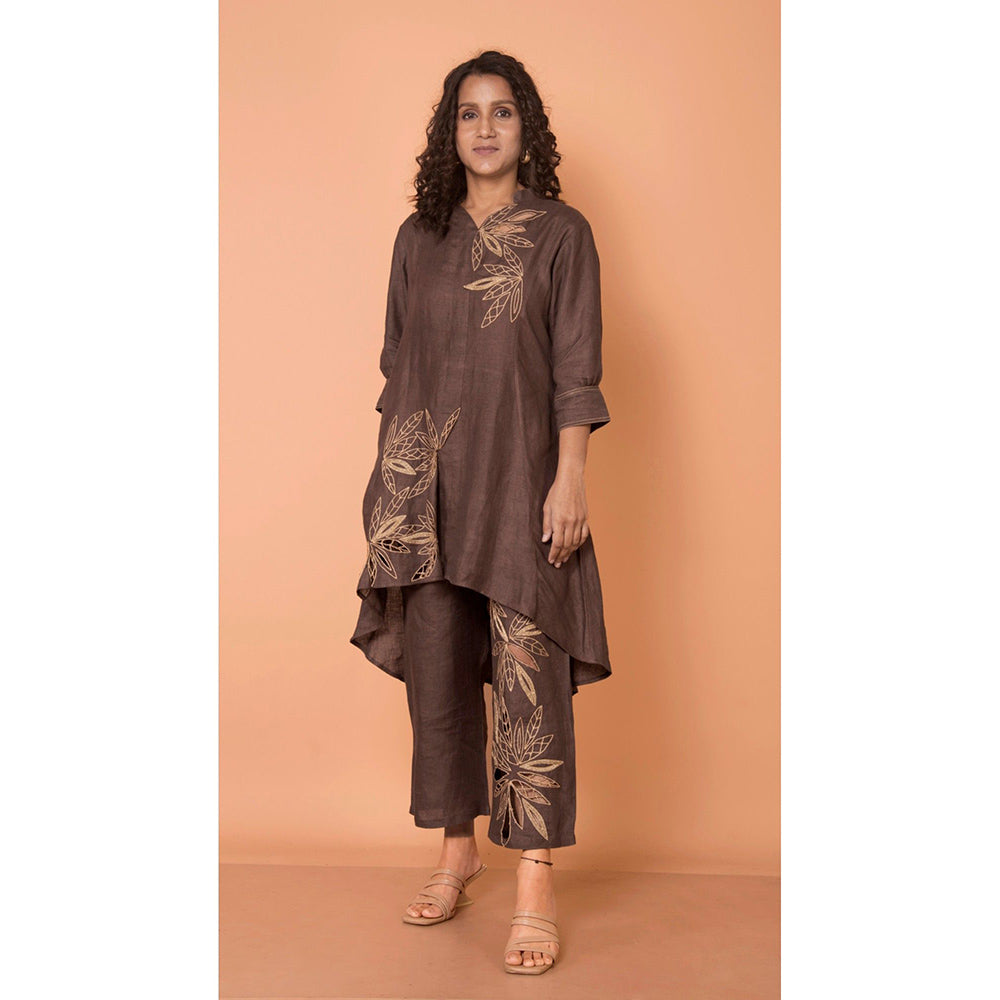 The House of Hemp Women Brown Latest Stylish Kurta and Pant (Set of 2)