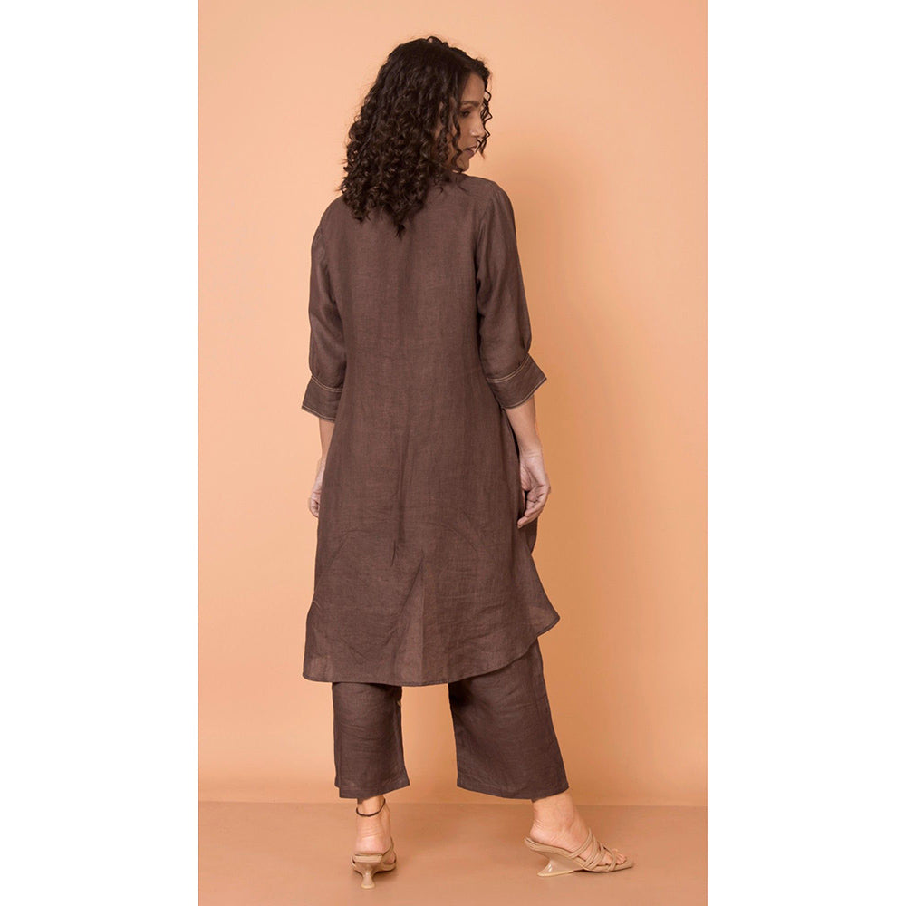 The House of Hemp Women Brown Latest Stylish Kurta and Pant (Set of 2)