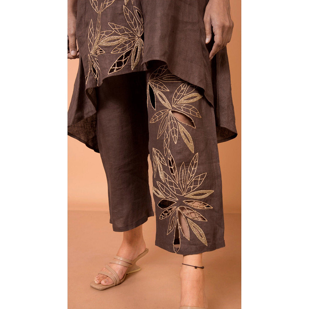 The House of Hemp Women Brown Latest Stylish Kurta and Pant (Set of 2)