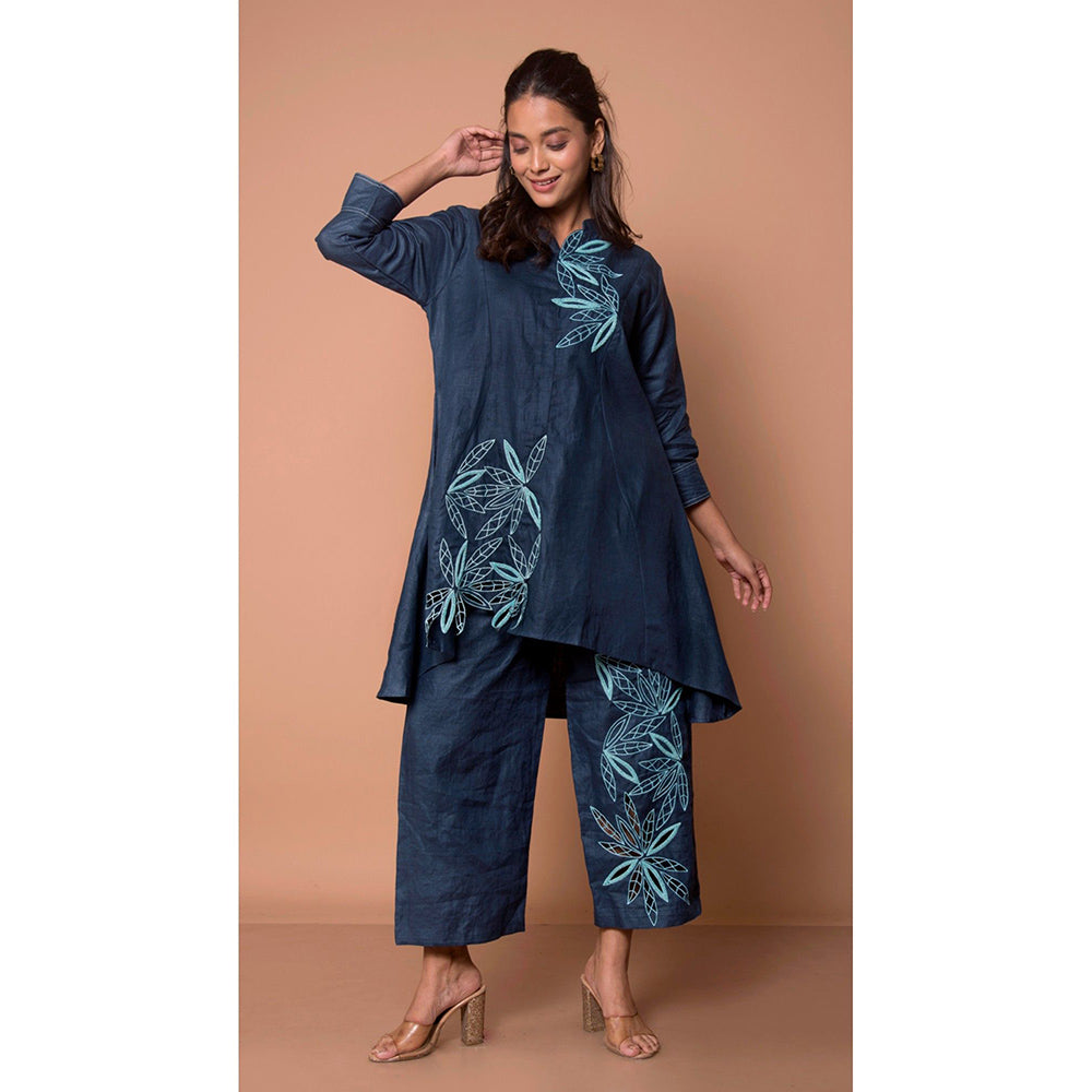 The House of Hemp Women Navy Blue Latest Stylish Kurta and Pant (Set of 2)