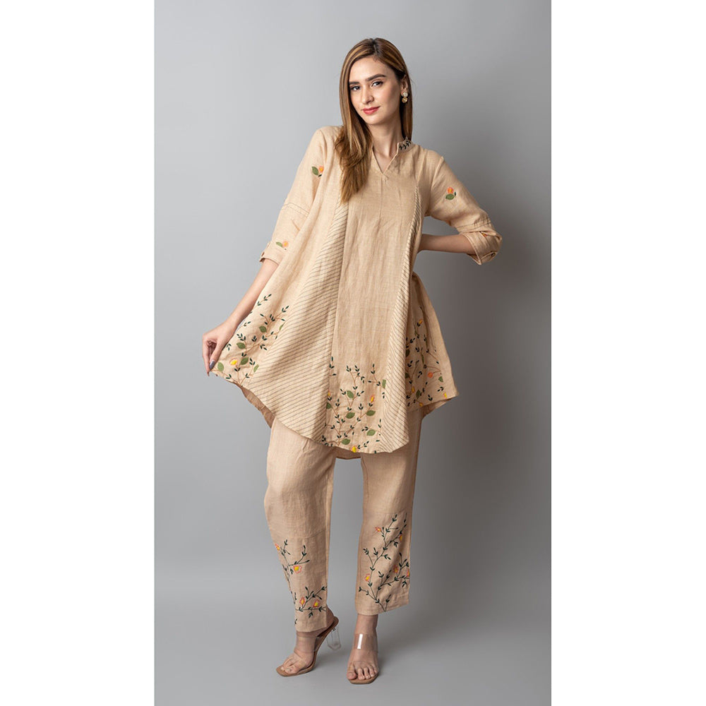 The House of Hemp Women Beige Latest Stylish Co-Ord (Set of 2)