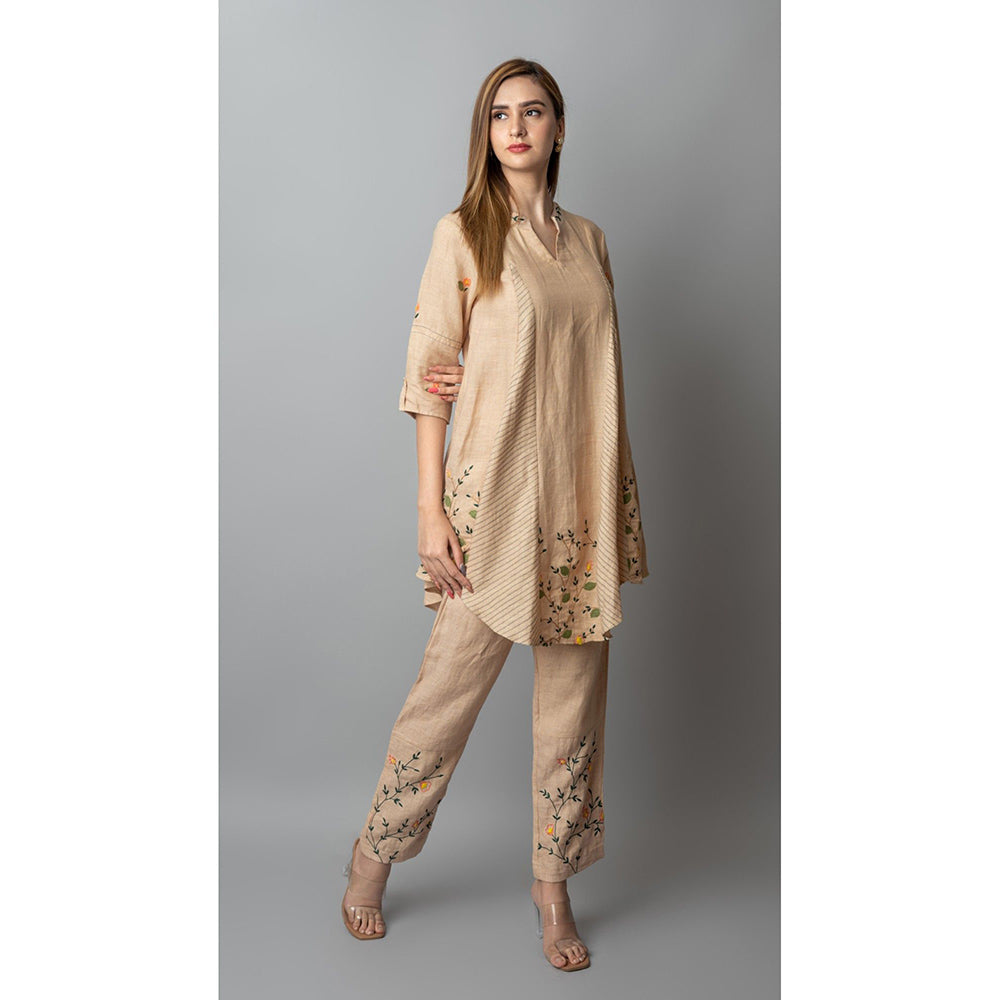 The House of Hemp Women Beige Latest Stylish Co-Ord (Set of 2)
