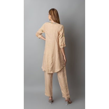 The House of Hemp Women Beige Latest Stylish Co-Ord (Set of 2)