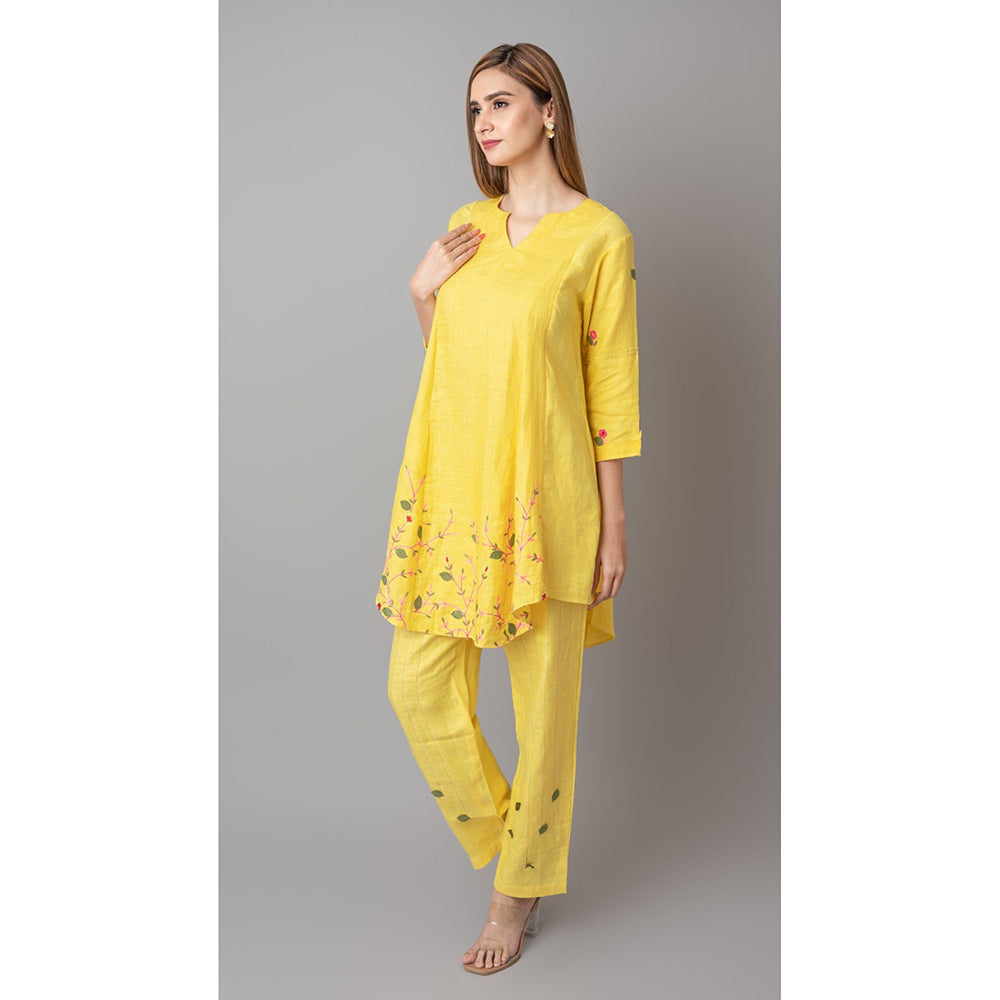 The House of Hemp Women Yellow Latest Stylish Co-Ord (Set of 2)