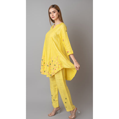 The House of Hemp Women Yellow Latest Stylish Co-Ord (Set of 2)