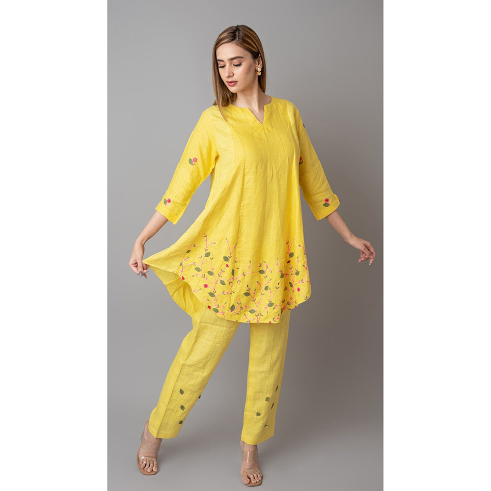 The House of Hemp Women Yellow Latest Stylish Co-Ord (Set of 2)