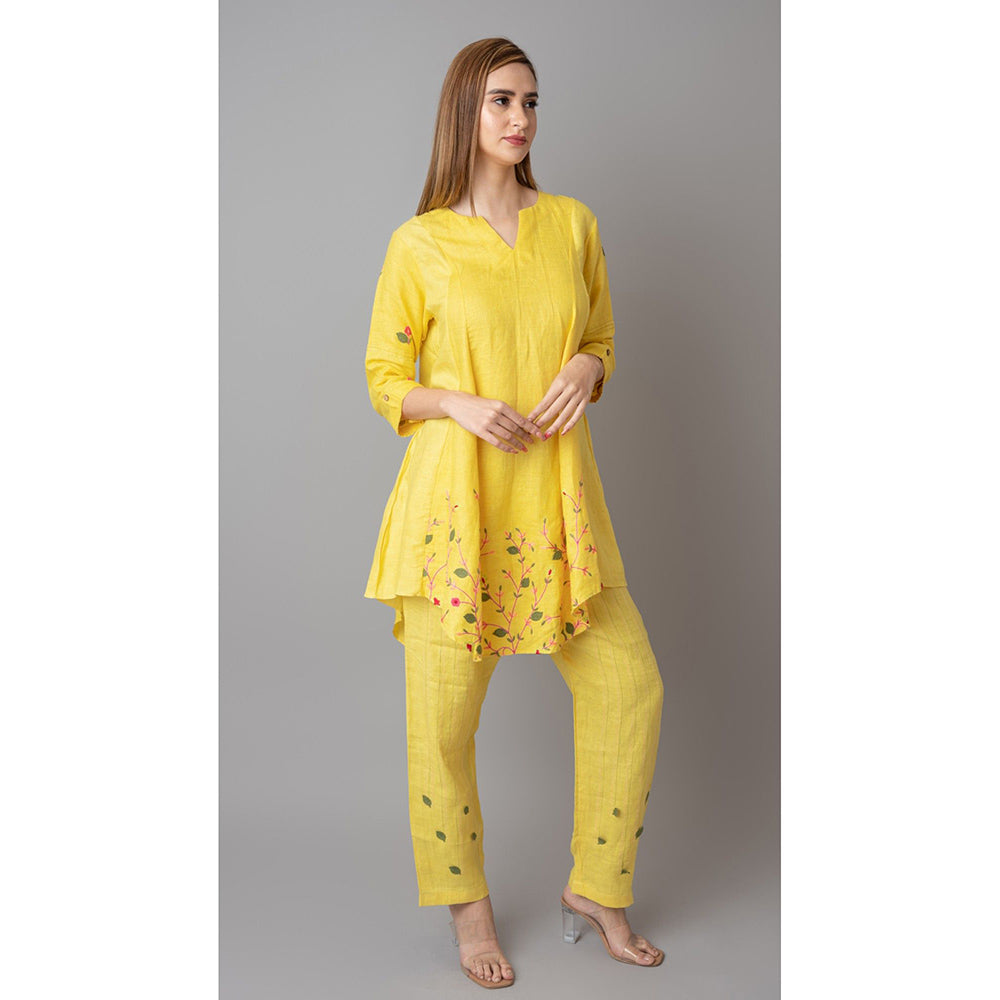 The House of Hemp Women Yellow Latest Stylish Co-Ord (Set of 2)