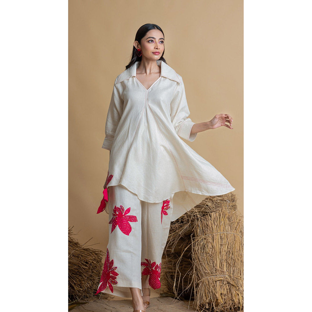 The House of Hemp Women Off White Latest Stylish Co-Ord (Set of 2)