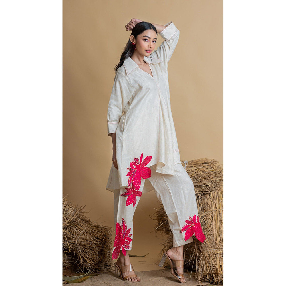 The House of Hemp Women Off White Latest Stylish Co-Ord (Set of 2)