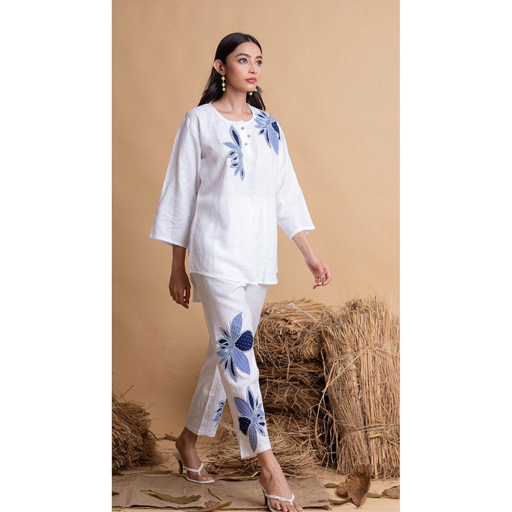 The House of Hemp Women White Latest Stylish Co-Ord (Set of 2)