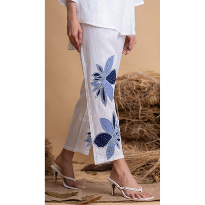 The House of Hemp Women White Latest Stylish Co-Ord (Set of 2)