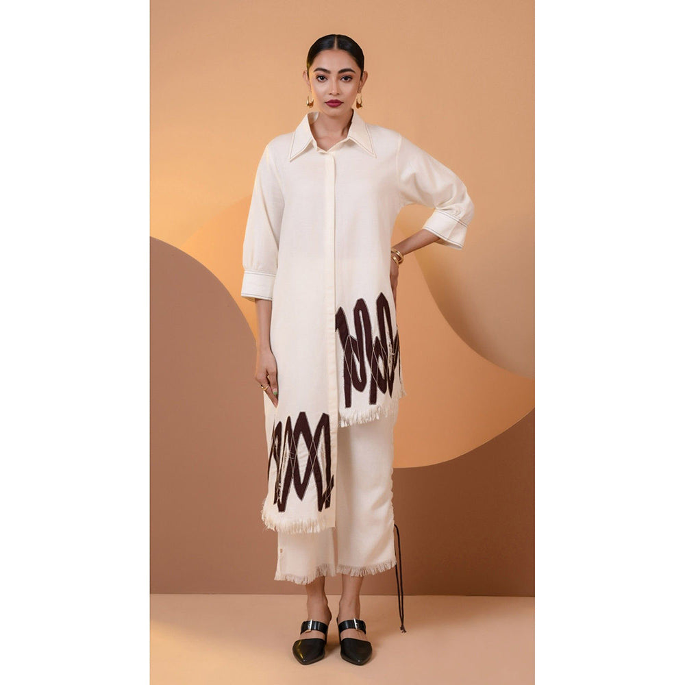 The House of Hemp Women Off White Latest Stylish Kurta and Pant (Set of 2)