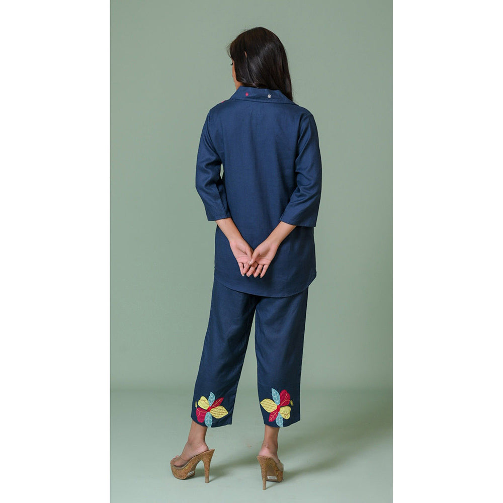 The House of Hemp Women Navy Blue Latest Stylish Co-Ord (Set of 2)