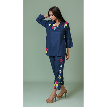 The House of Hemp Women Navy Blue Latest Stylish Co-Ord (Set of 2)