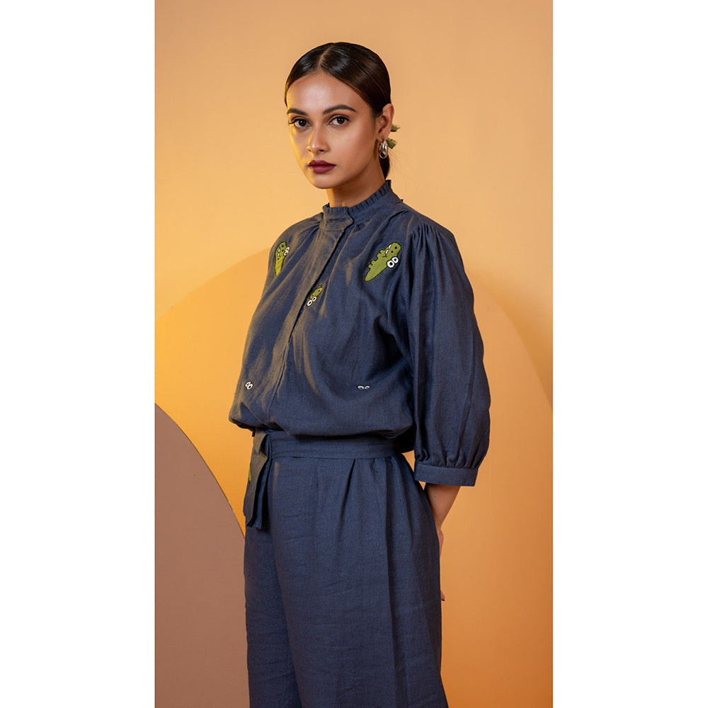 The House of Hemp Women Navy Blue Latest Stylish Co-Ord (Set of 2)