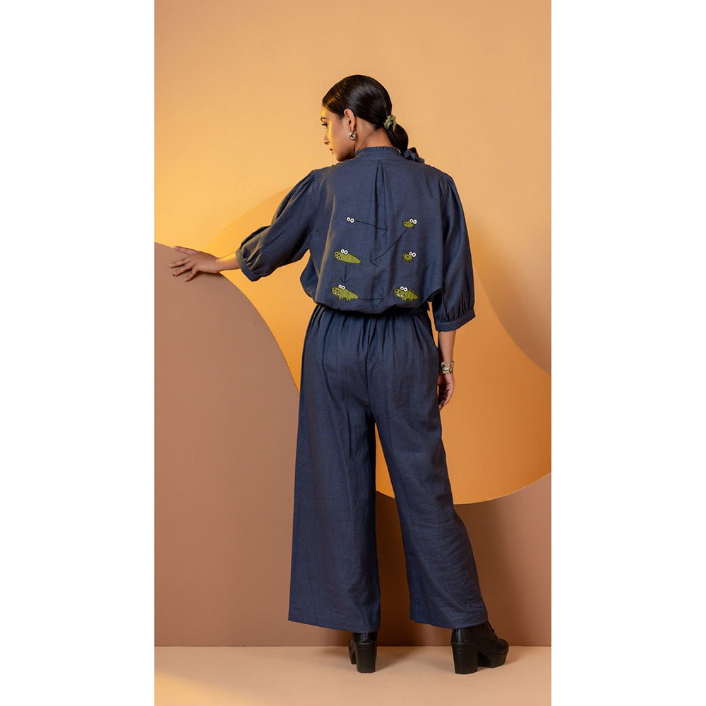 The House of Hemp Women Navy Blue Latest Stylish Co-Ord (Set of 2)