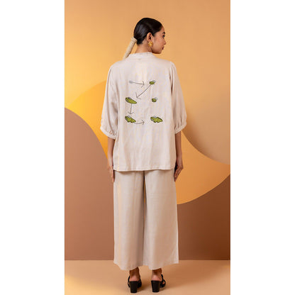 The House of Hemp Women Beige Latest Stylish Co-Ord (Set of 2)