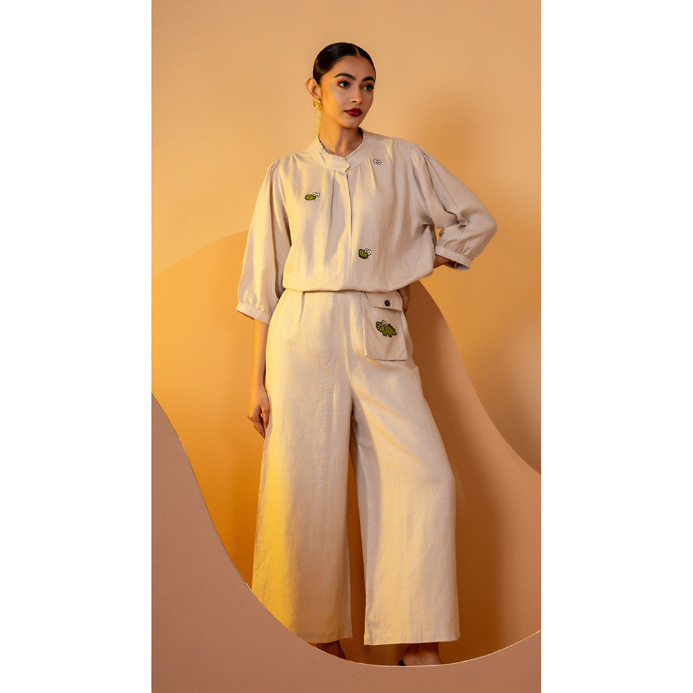 The House of Hemp Women Beige Latest Stylish Co-Ord (Set of 2)