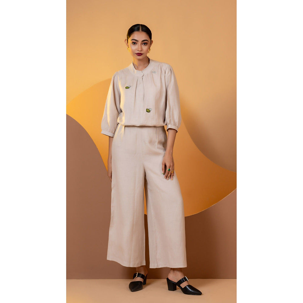 The House of Hemp Women Beige Latest Stylish Co-Ord (Set of 2)