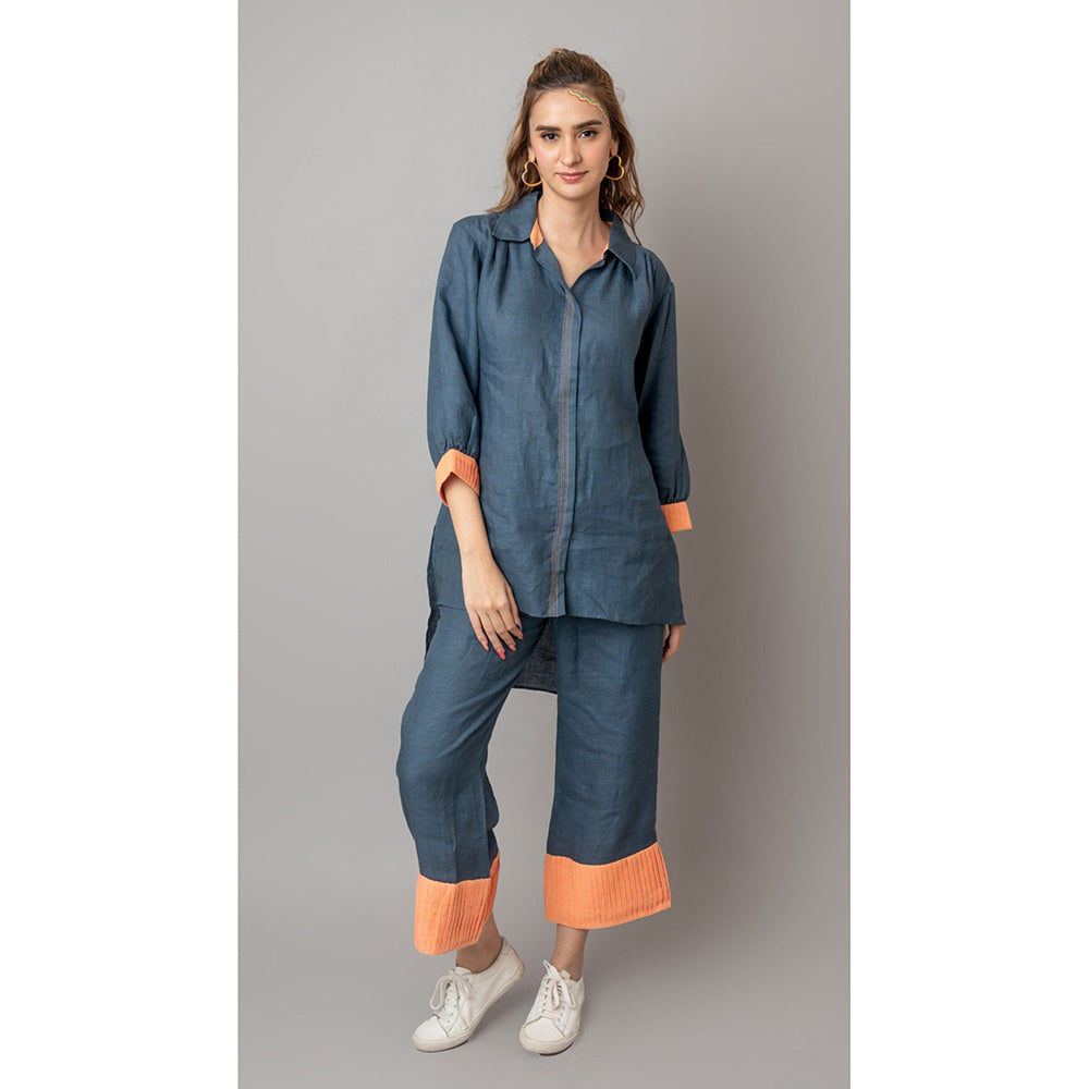 The House of Hemp Women Teal Latest Stylish Co-Ord (Set of 2)