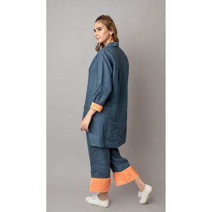 The House of Hemp Women Teal Latest Stylish Co-Ord (Set of 2)