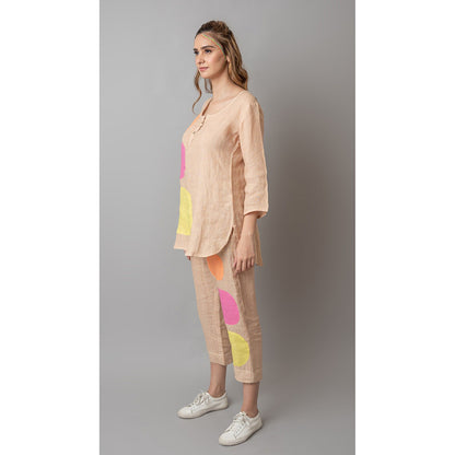 The House of Hemp Women Beige Latest Stylish Co-Ord (Set of 2)