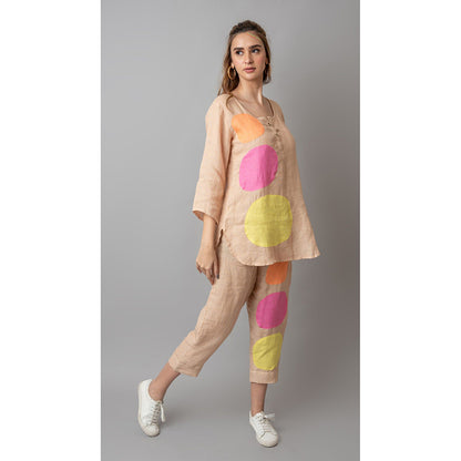 The House of Hemp Women Beige Latest Stylish Co-Ord (Set of 2)