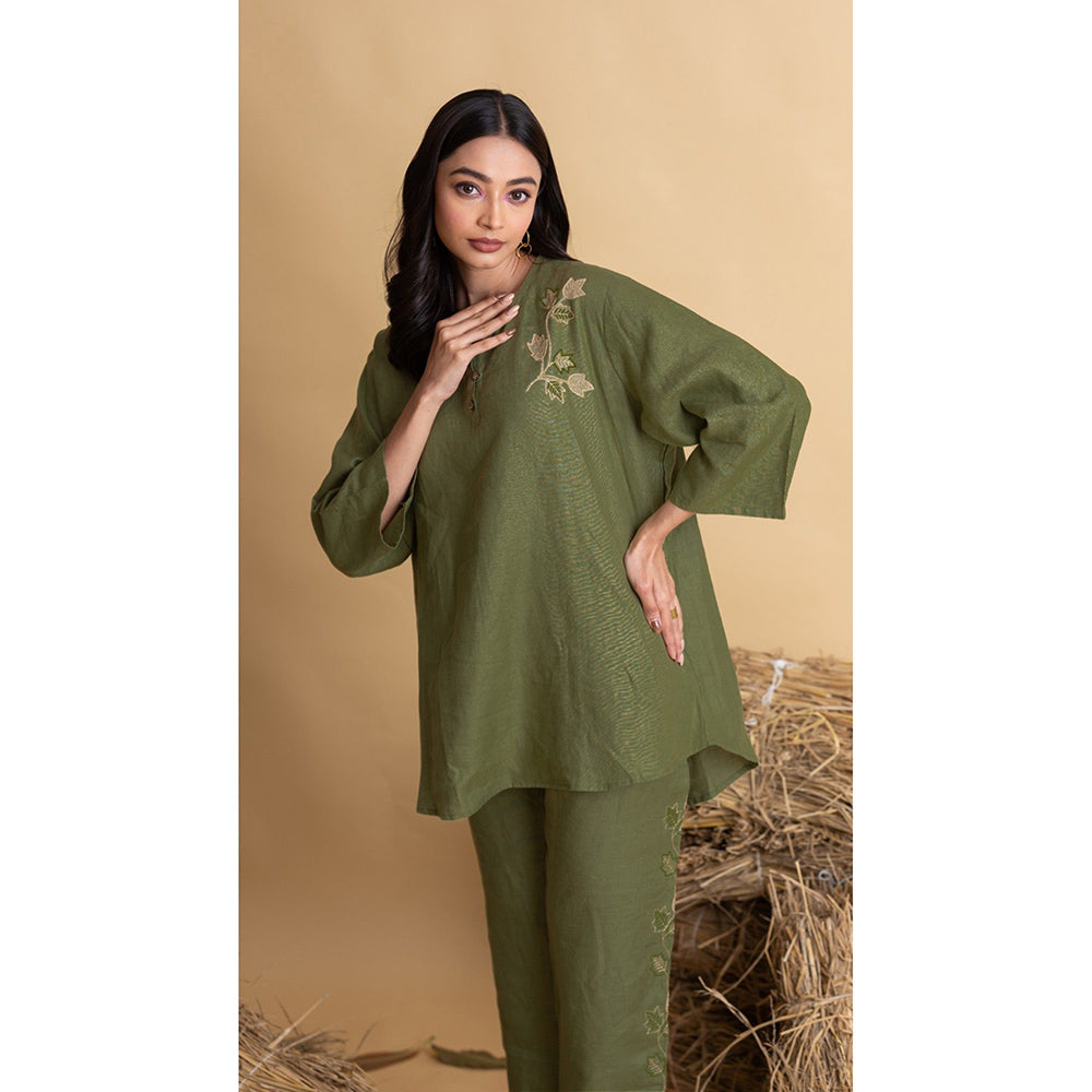 The House of Hemp Women Green Latest Stylish Co-Ord (Set of 2)