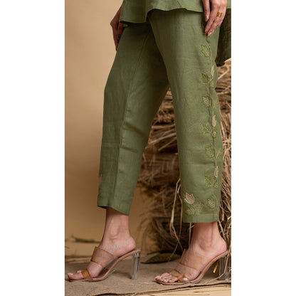 The House of Hemp Women Green Latest Stylish Co-Ord (Set of 2)