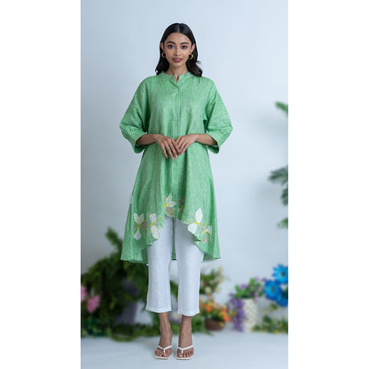 The House of Hemp Women Green Latest Stylish Kurta and Pant (Set of 2)