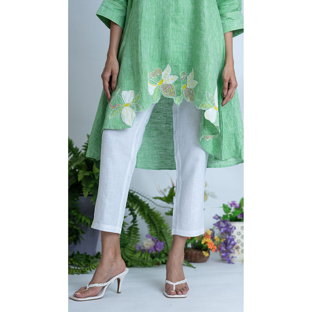 The House of Hemp Women Green Latest Stylish Kurta and Pant (Set of 2)