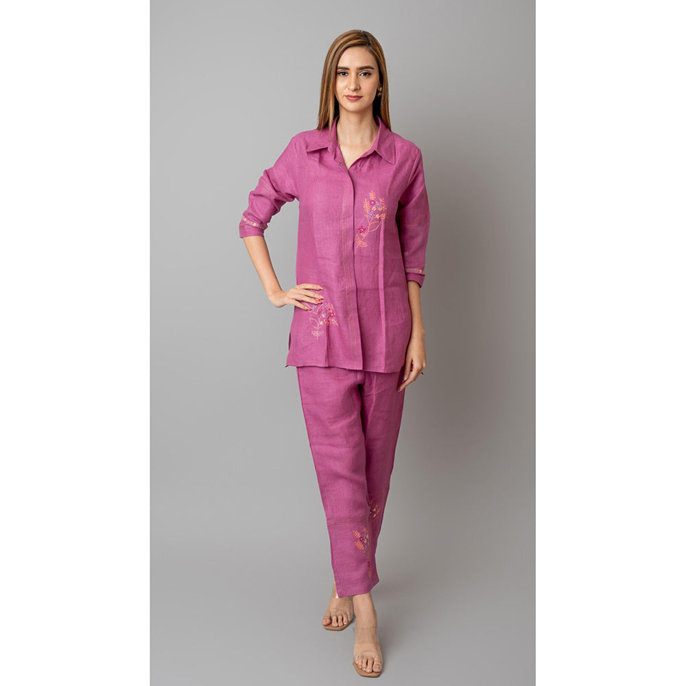 The House of Hemp Women Purple Latest Stylish Co-Ord (Set of 2)