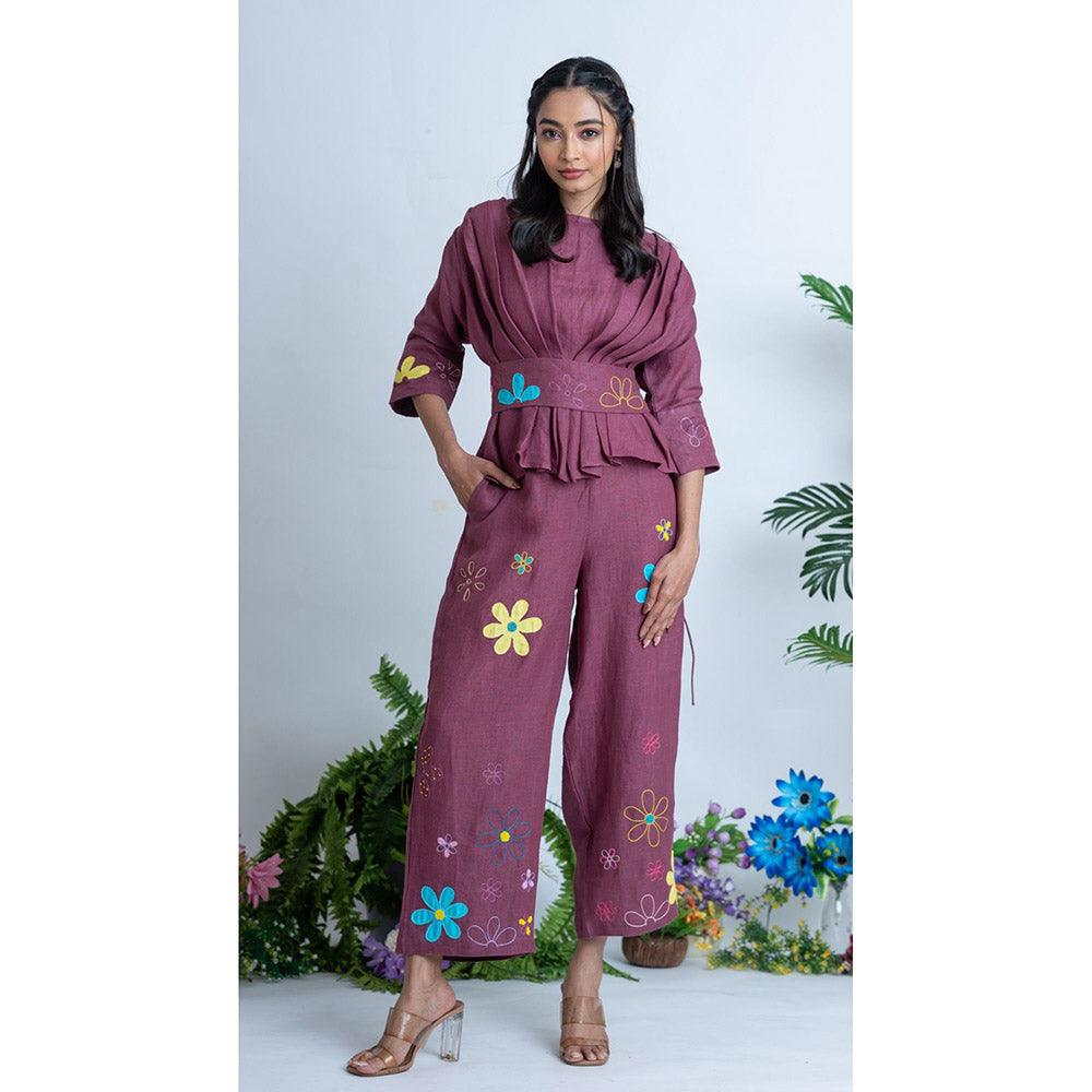 The House of Hemp Women Purple Latest Stylish Co-Ord (Set of 2)