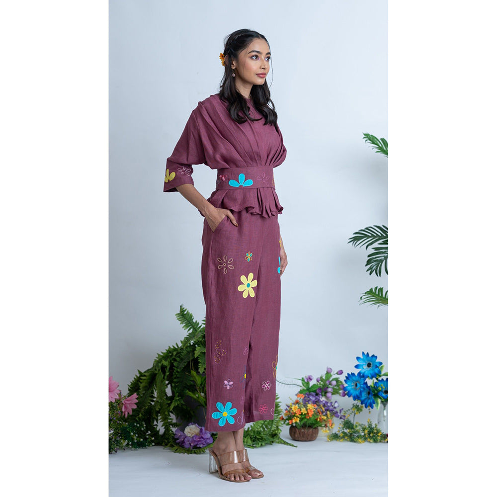 The House of Hemp Women Purple Latest Stylish Co-Ord (Set of 2)