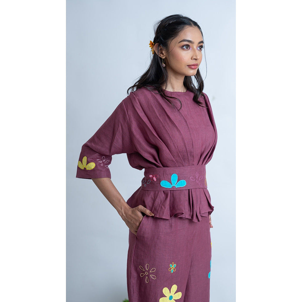 The House of Hemp Women Purple Latest Stylish Co-Ord (Set of 2)