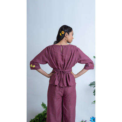 The House of Hemp Women Purple Latest Stylish Co-Ord (Set of 2)