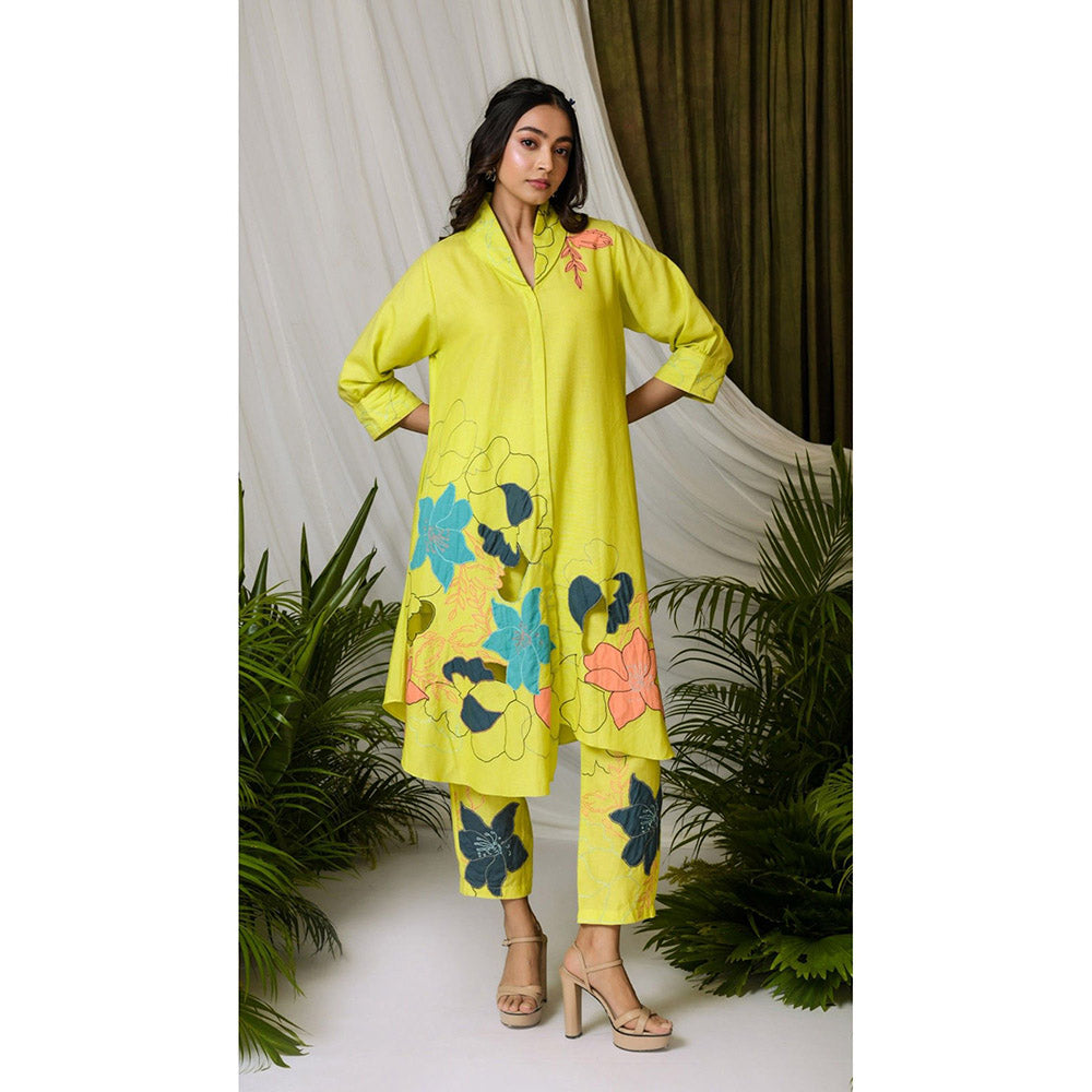 The House of Hemp Women Green Latest Stylish Kurta and Pant (Set of 2)