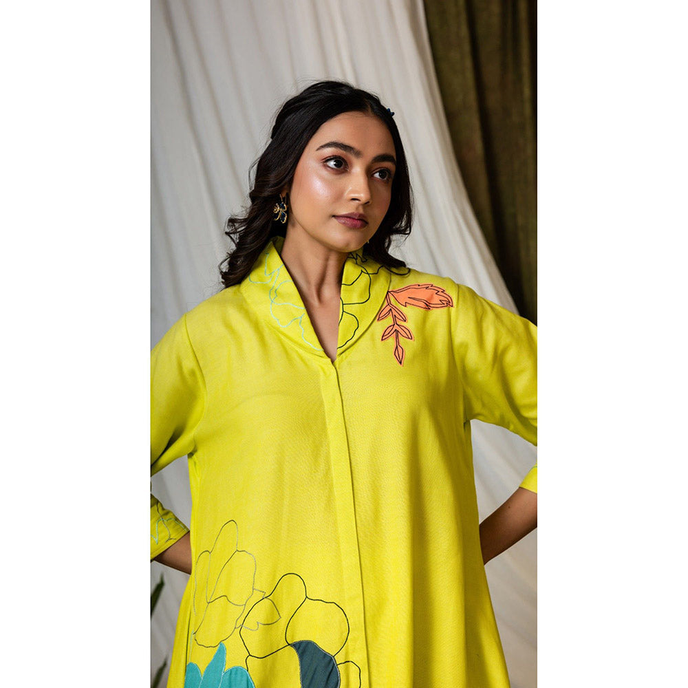 The House of Hemp Women Green Latest Stylish Kurta and Pant (Set of 2)