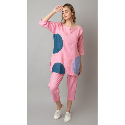 The House of Hemp Women Pink Latest Stylish Co-Ord (Set of 2)