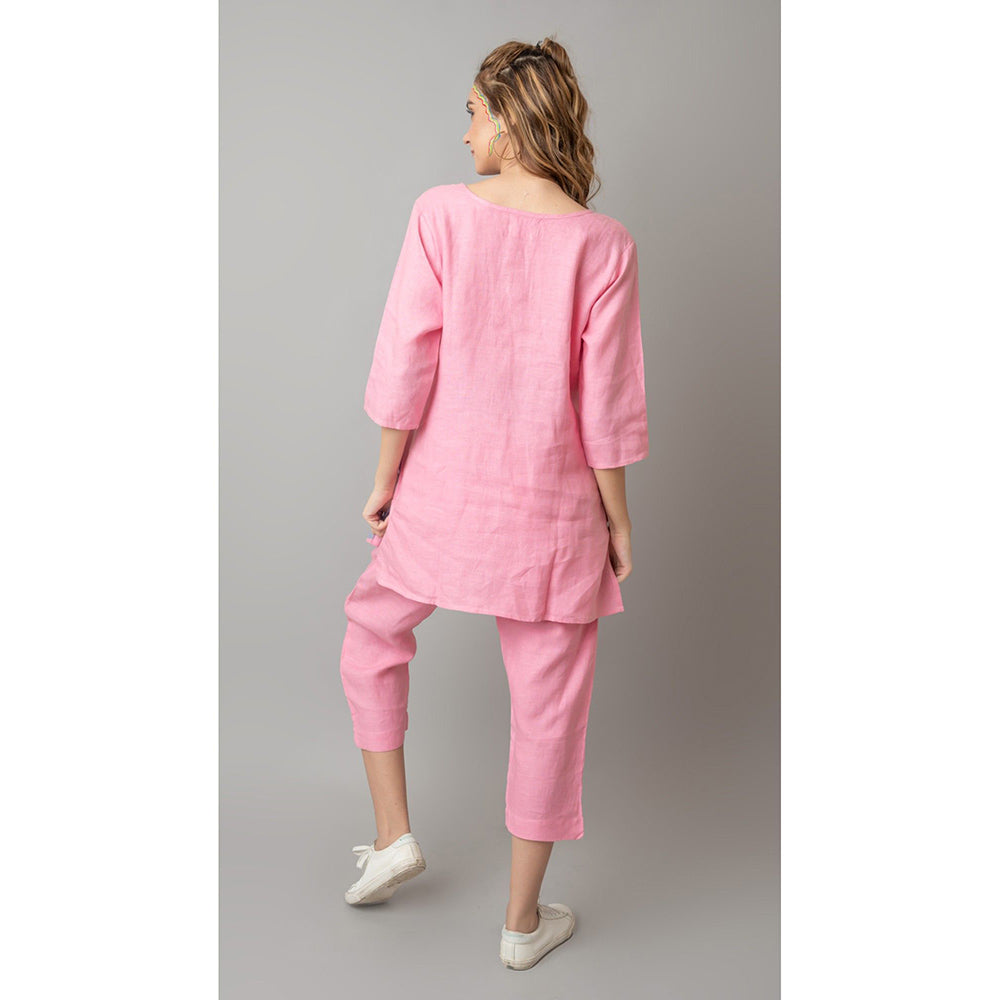 The House of Hemp Women Pink Latest Stylish Co-Ord (Set of 2)