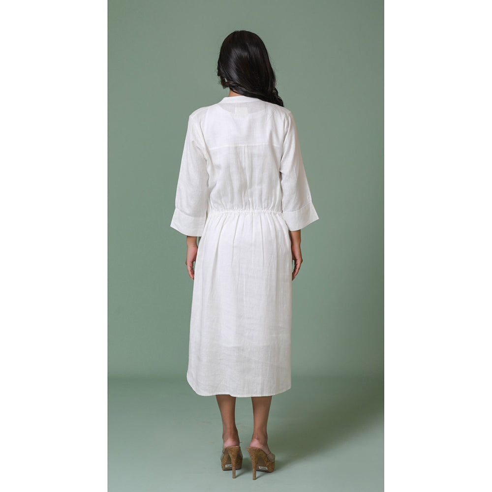 The House of Hemp Women Latest Midi Length Three Fourth Sleeves Dress