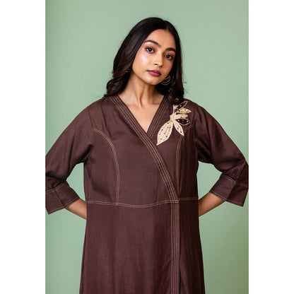 The House of Hemp Women Latest Midi Length Three Fourth Sleeves Dress
