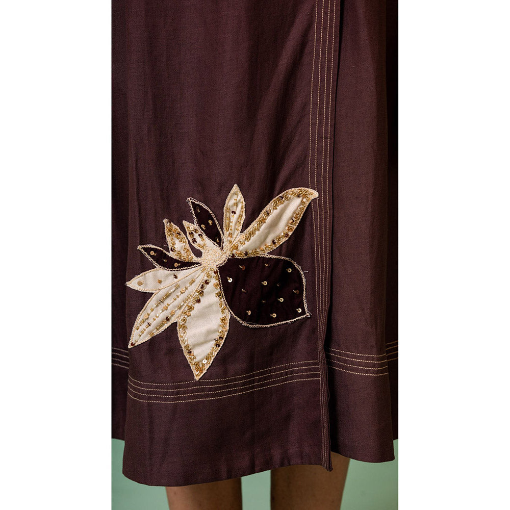 The House of Hemp Women Latest Midi Length Three Fourth Sleeves Dress