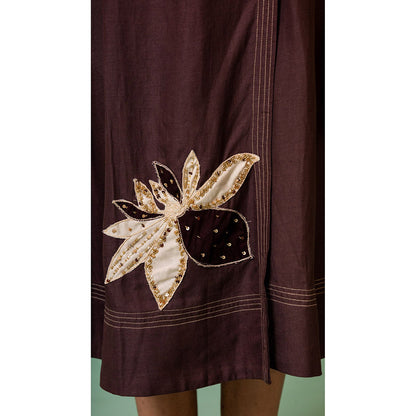 The House of Hemp Women Latest Midi Length Three Fourth Sleeves Dress