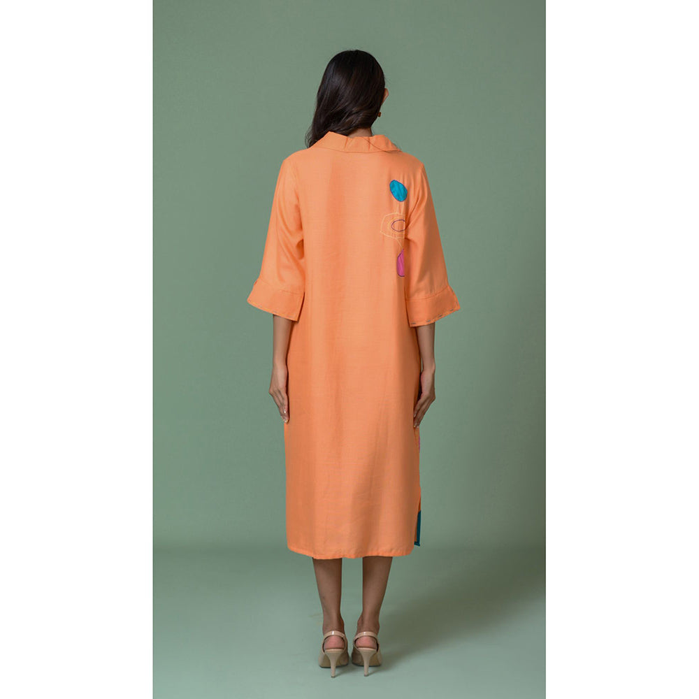 The House of Hemp Women Latest Midi Length Three Fourth Sleeves Dress