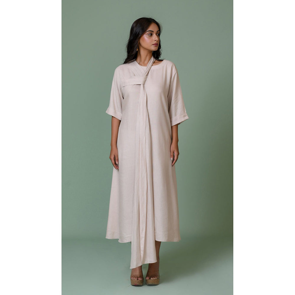 The House of Hemp Women Latest Midi Length Three Fourth Sleeves Dress
