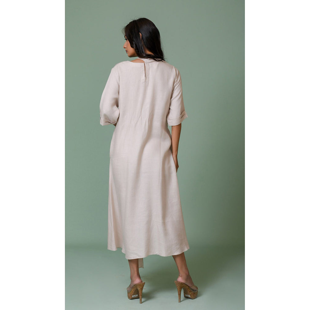 The House of Hemp Women Latest Midi Length Three Fourth Sleeves Dress
