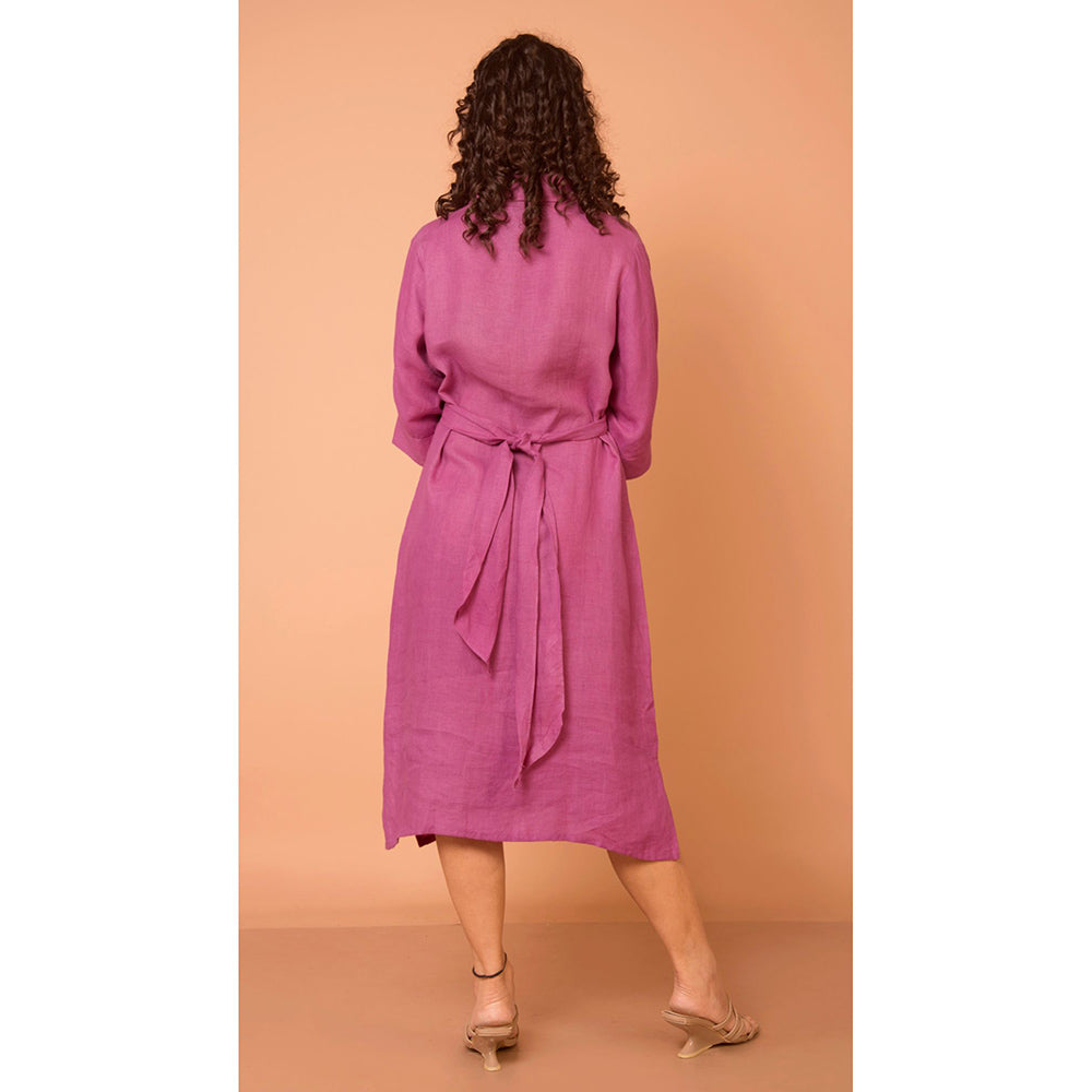 The House of Hemp Women Latest Midi Length Three Fourth Sleeves Dress