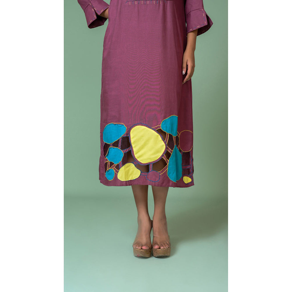 The House of Hemp Women Latest Midi Length Three Fourth Sleeves Dress