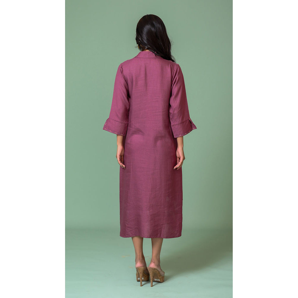 The House of Hemp Women Latest Midi Length Three Fourth Sleeves Dress